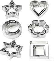 Qbaker 18-Piece Stainless Steel Cookie Cutters Set - Flower Square Heart Round Star Shapes for Baking Holidays
