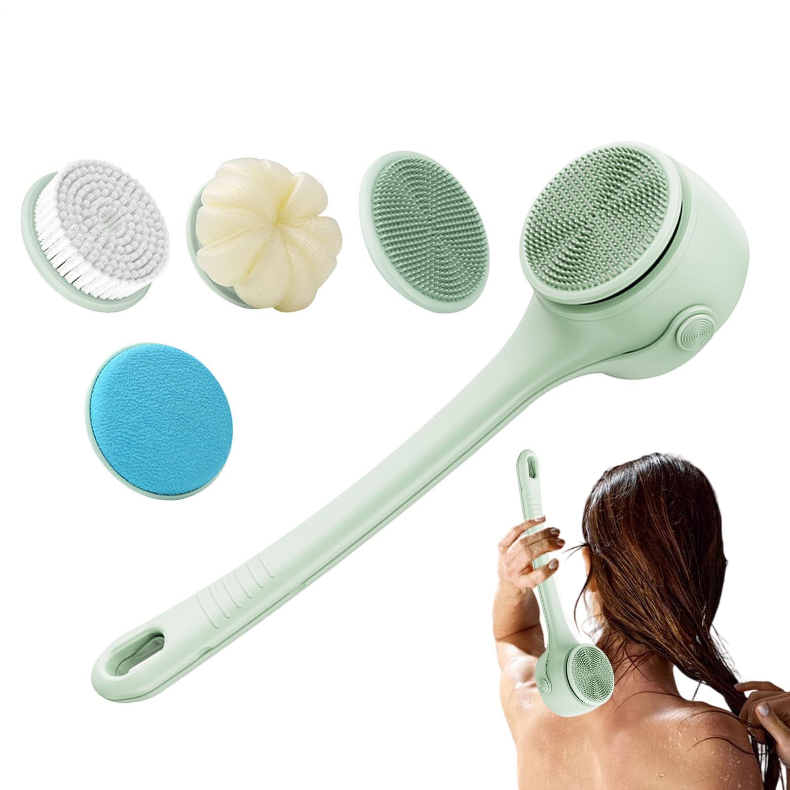 Cepillo Frotador Eléctrico para la Espalda Limpiador Eléctrico para el Baño | Cepillo De Limpieza Y Masaje Corporal Para Ducha Baño Viajes Hogar Familia Spa