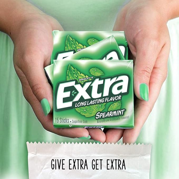 Extra Chicle Sin Azúcar Sabor Menta Verde, Paquete de 15 Unidades miniatura 6