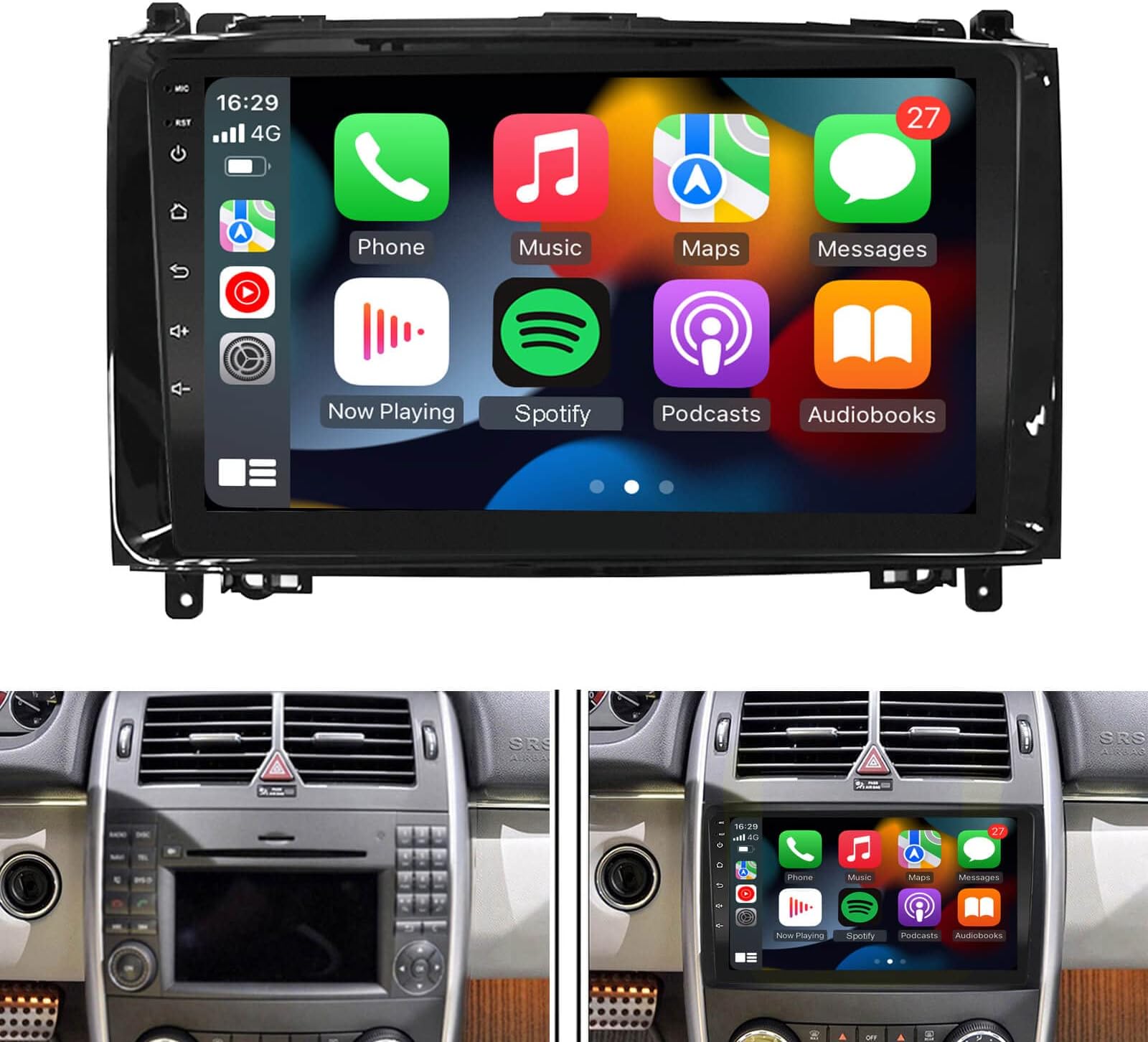 Carplay Android Radio for Mercedes-Benz A-Class/B-Class/V-Class,1G RAM 32G ROM GPS Navigation Touch Screen EZoneTronics