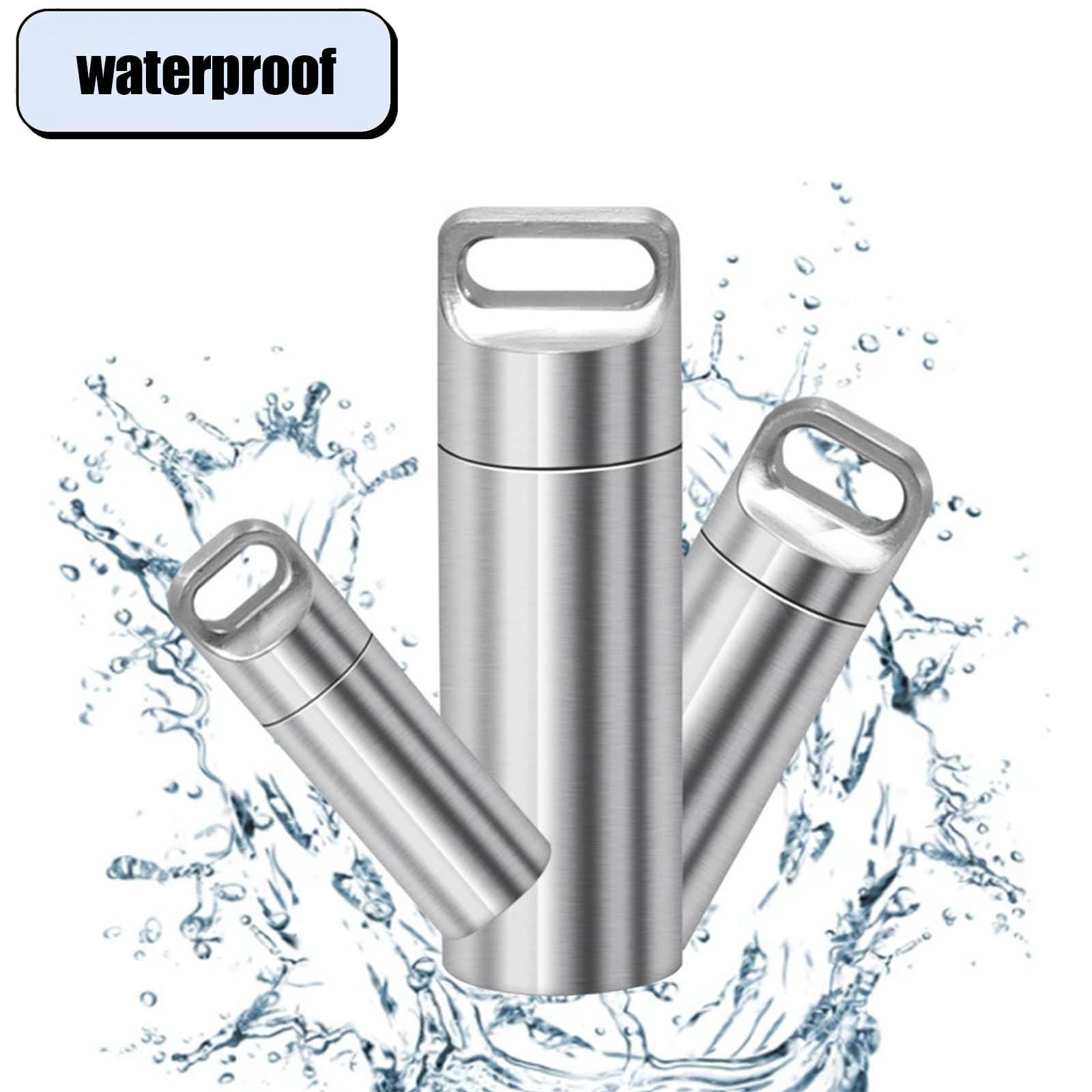 Mini impermeabile pillola scatola in acciaio inox pillola bottiglia all'aperto impermeabile sopravvivenza contenitore capsula per sopravvivenza all'aperto stoccaggio