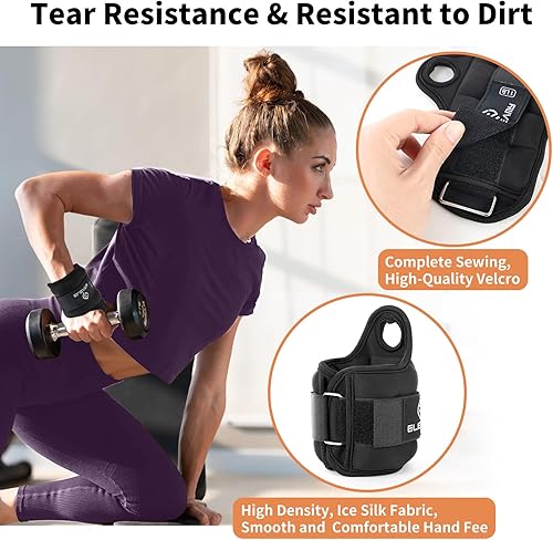 Miniatura 6 de Pesas de muñeca con cierre de trabillas para el pulgar para mujeres y hombres, 0.5 libras x 21 libra x 21.5 libras x 22 libras x 23 libras x 2