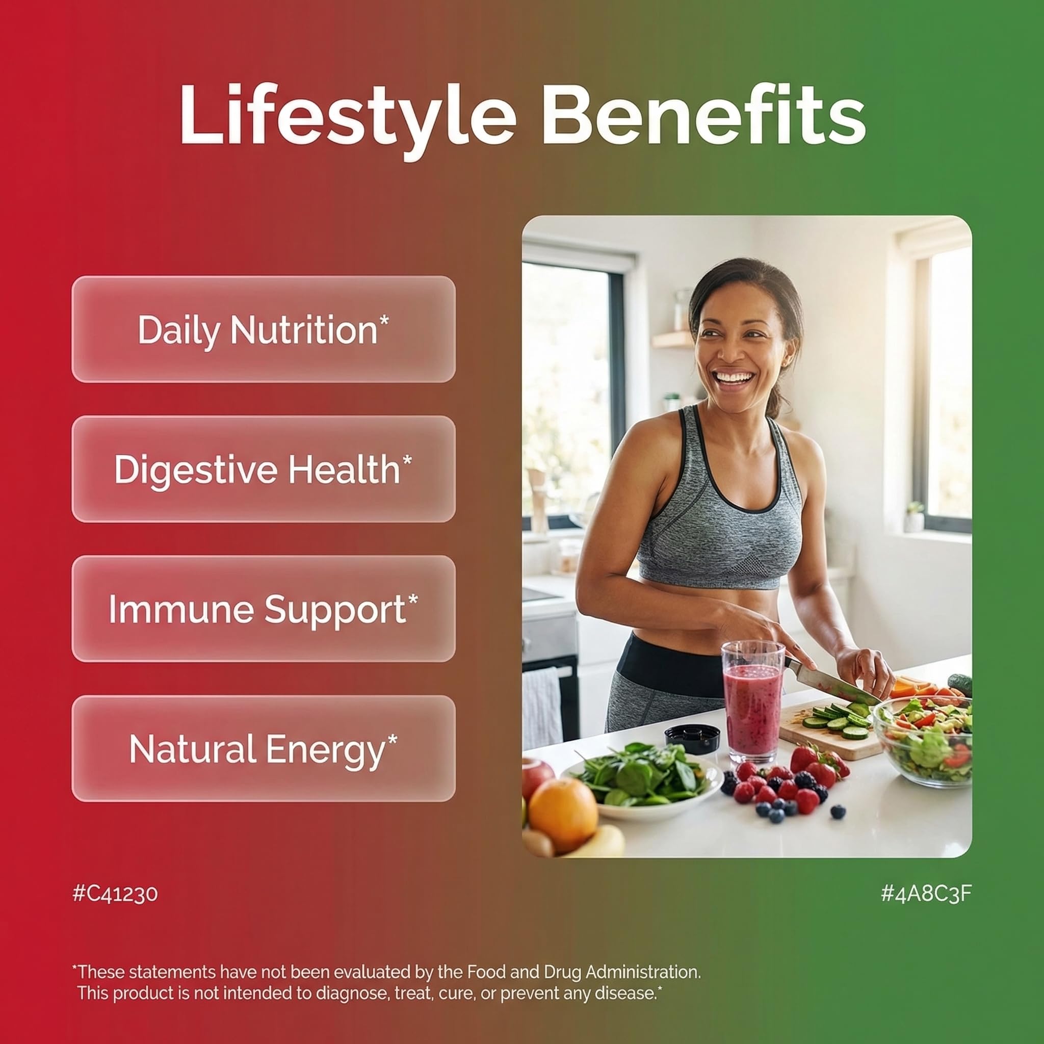 Clean Nutraceuticals Fruits and Veggies Supplement Reds & Green Superfood - Balance of Over 70 Fruit & Vegetable Supplements Capsules with Probiotics Prebiotics Digestive Enzymes - 120 Ct USA — Amazon image 2