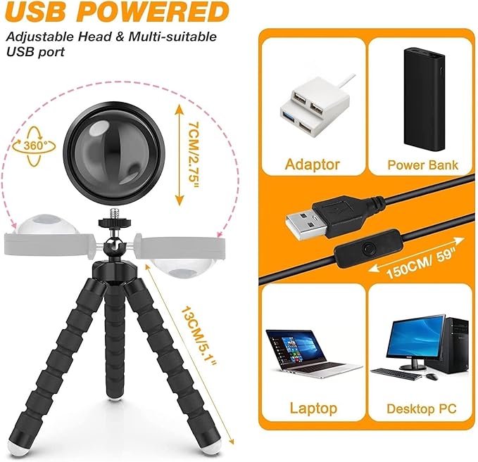 xoddi Sunset Lamp Projector Led Lights with Remote, Sunset Lamp for Bedroom Aesthetic Room and Decor Home 16 Colors Night Light 360° Rotation Rainbow Lights Gifts for Women photo 2