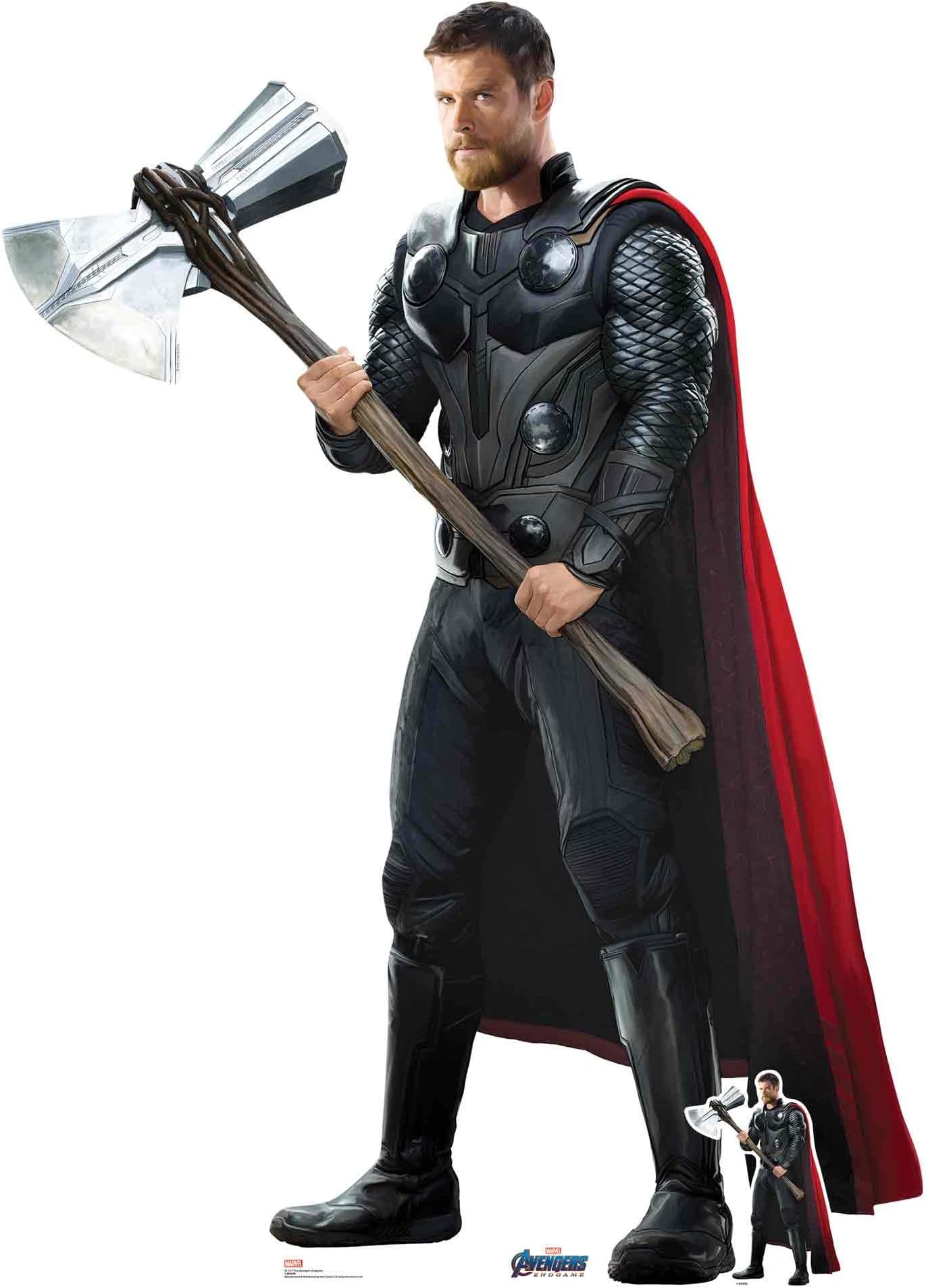 Star Cutouts Ltd SC1311 Marvel Thor Chris Hemsworth 187cm Tall Avengers Endgame Lifesize Cardboard Free Desktop Figure, Multicolour