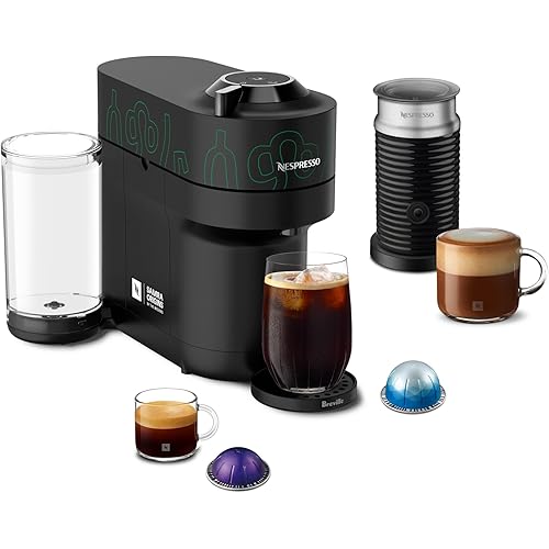 Nespresso Vertuo Pop+ Coffee and Espresso Maker by Breville, Samra Origins by The Weeknd Vertuo Metad Green Machine and Nespresso Aeroccino3 milk frother