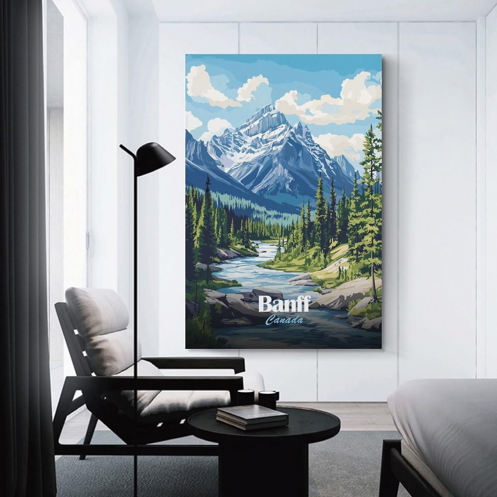 Junmoney Banff National Park Landscape(4) Canvas Art Print, 16x24inch(40x60cm), for Bedrooms, Workspaces And Everyday Interiors, A Flexible Wall Accent for Shared Spaces