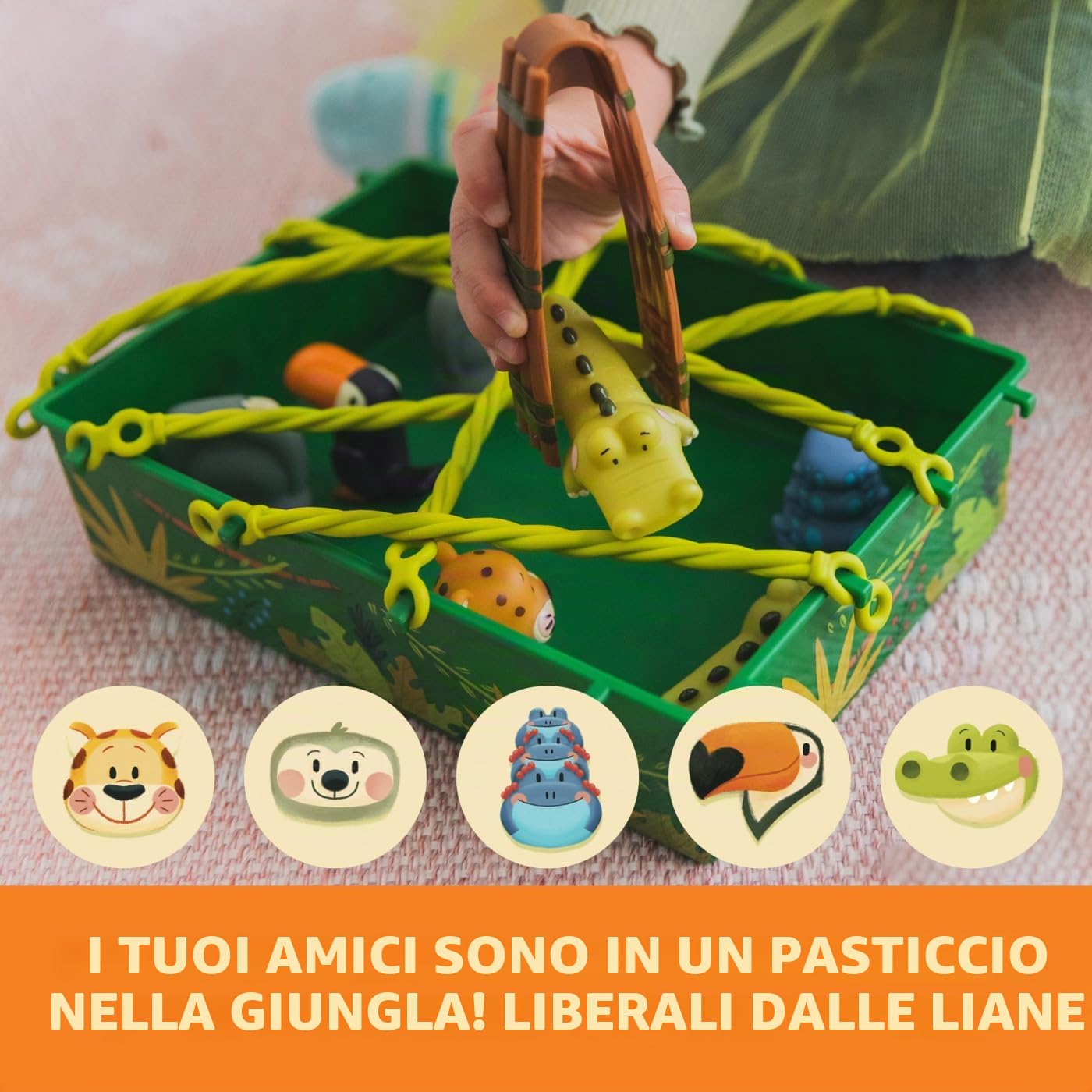Learning Resources Gioco della Giungla Jungle Rescue The Wrangly Tangly, Giochi della Giungla per Lo Sviluppo delle abilità motorie Fini, per età 3+, per 1 o 2 Giocatori