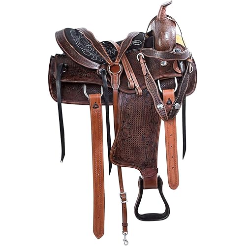 Handmade Leather Western Horse Saddle – Comfortable Trail & Training Saddle with Complete Tack Set – Durable, Secure & Balanced Ride for All Riders