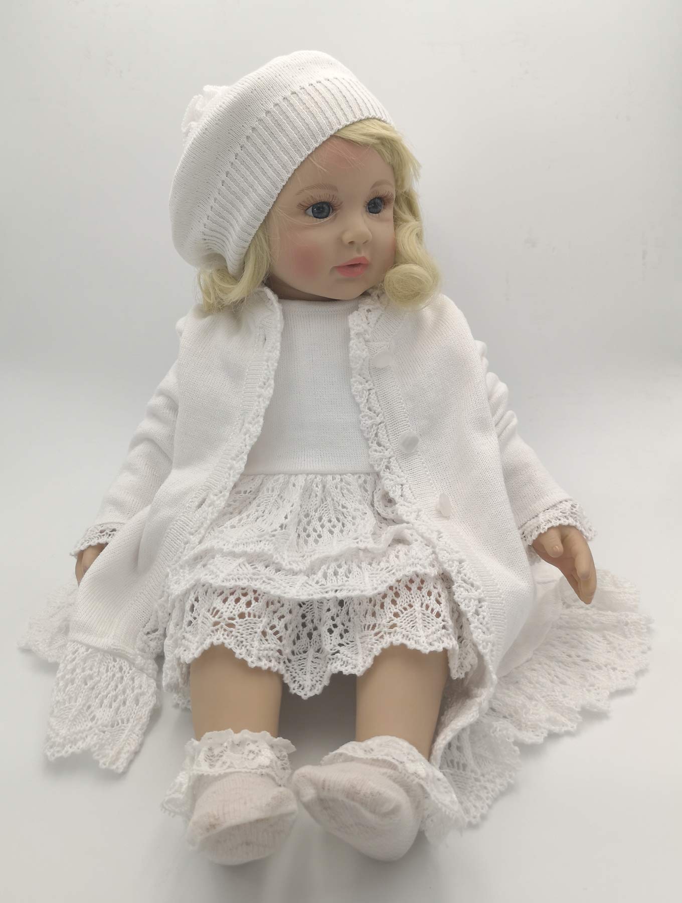 Vestido de bautizo para niña, de ceremonia, juego de 3 piezas, color blanco