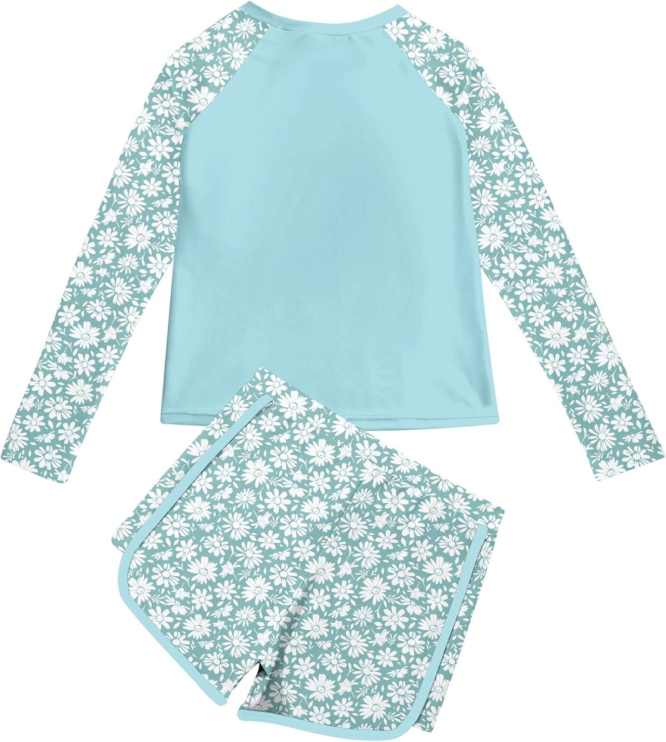 Vogseek Girls Rash Guard Swimsuits 2 Piece Bathing Suit UPF 50+ Summer Swimwear Size 7-12T