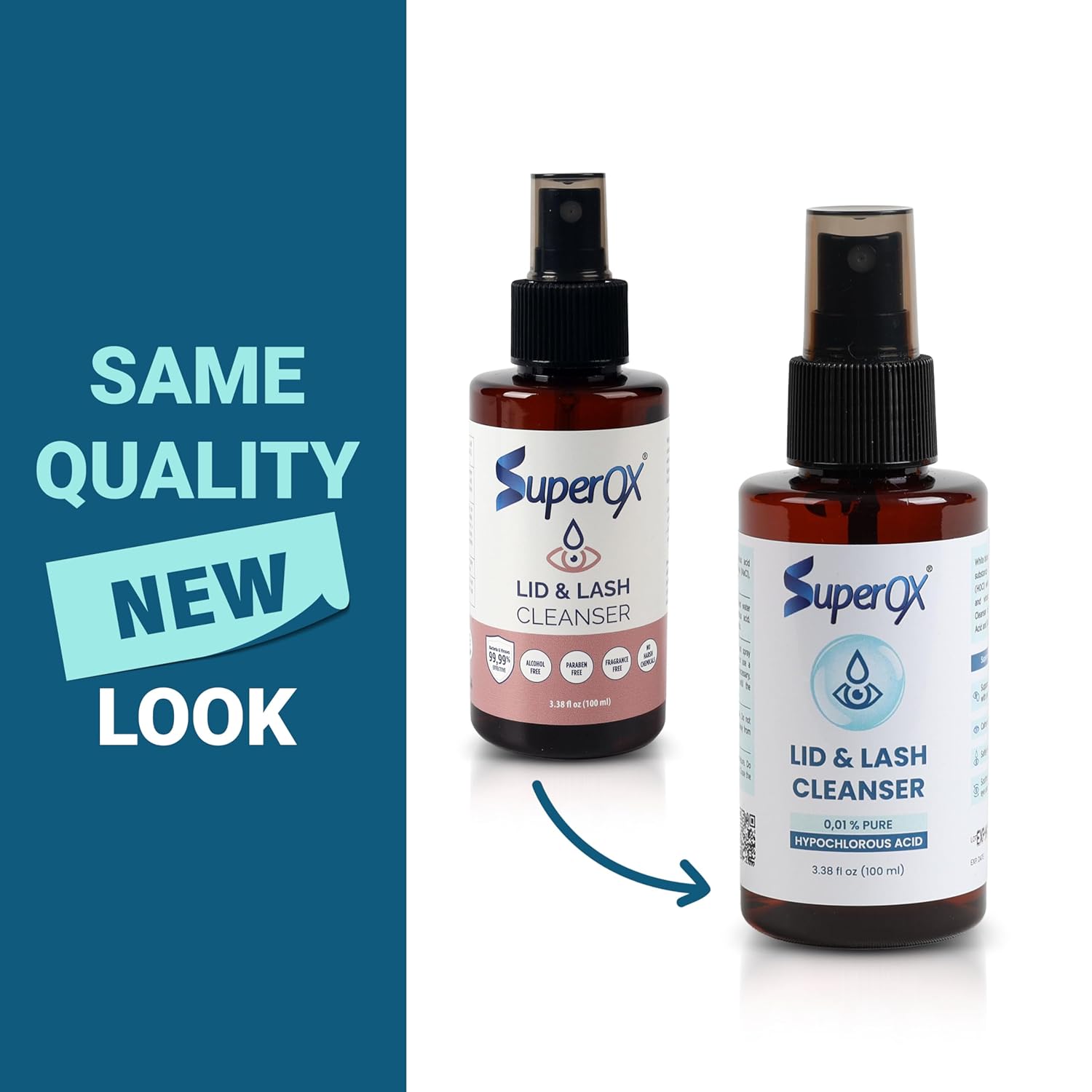 Superox Hypochlorous Acid Spray For Face - Natural Eyelid Cleanser - Safe for All Skin Types - Pure & Gentle Hypochlorous Acid Spray, 100 ml (3.38 oz) - Image 2