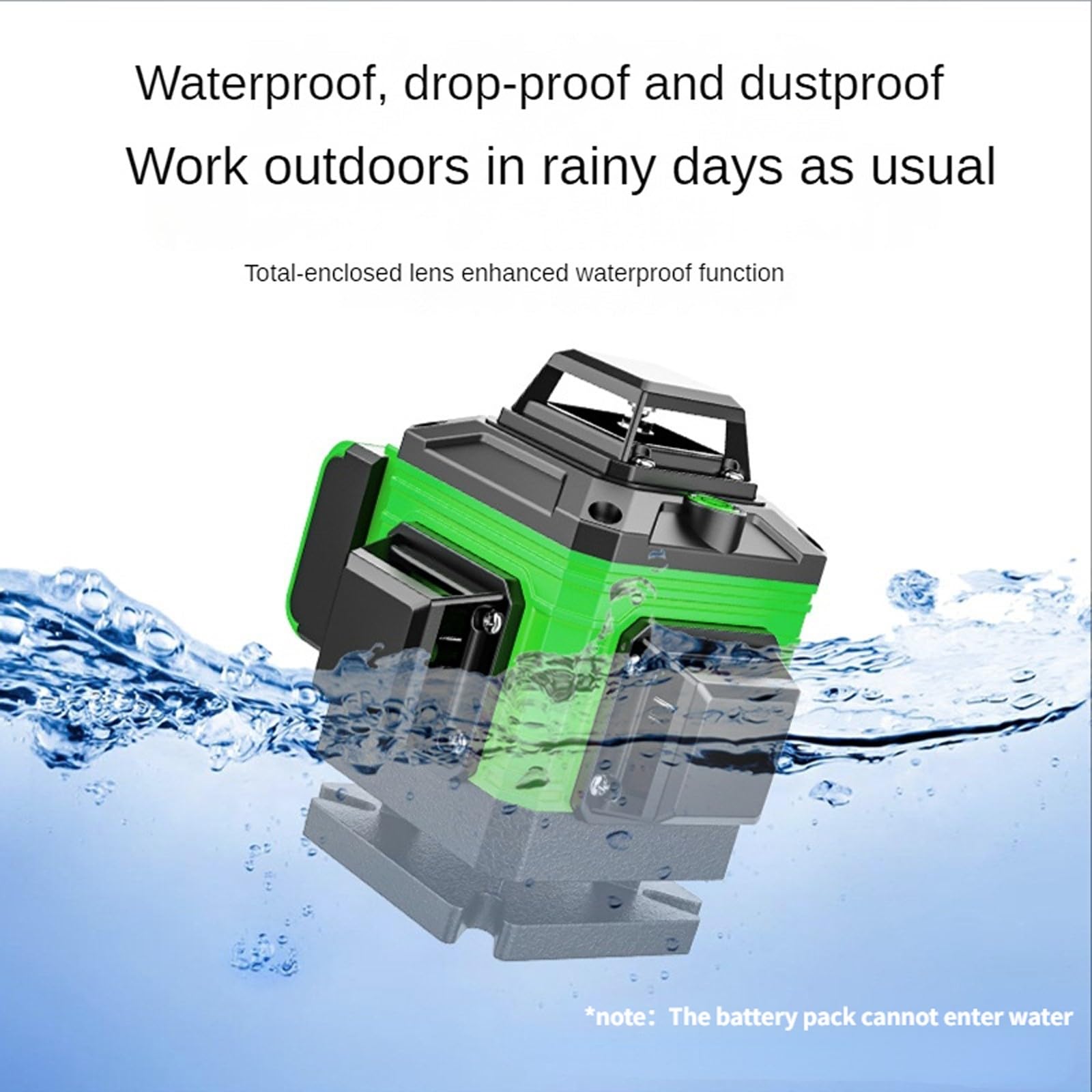Niveau Laser 4 x 360°, 8/12 / 16 Lignes Laser, Niveau Laser Vertical Horizontal Autonivelant, Support Rotatif, avec Batteries USB Rechargeables 2600 MAh, Support Rotatif (8 Lignes (A))