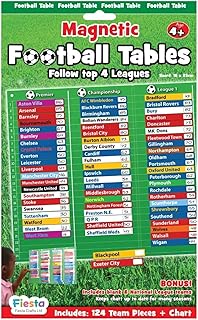 Fiesta Crafts Magnetic Football Tables Chart, Keep up-to-date by moving the teams according to their results, fun for all football fans
