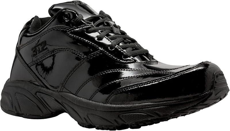 3N2 Reaction Basketball Black Referee Shoes for Men - Full Grip Leather Sneakers with Tractional Sole, Width D & EE | Full Grip Leather Sneakers with Tractional Sole, Width D & EE