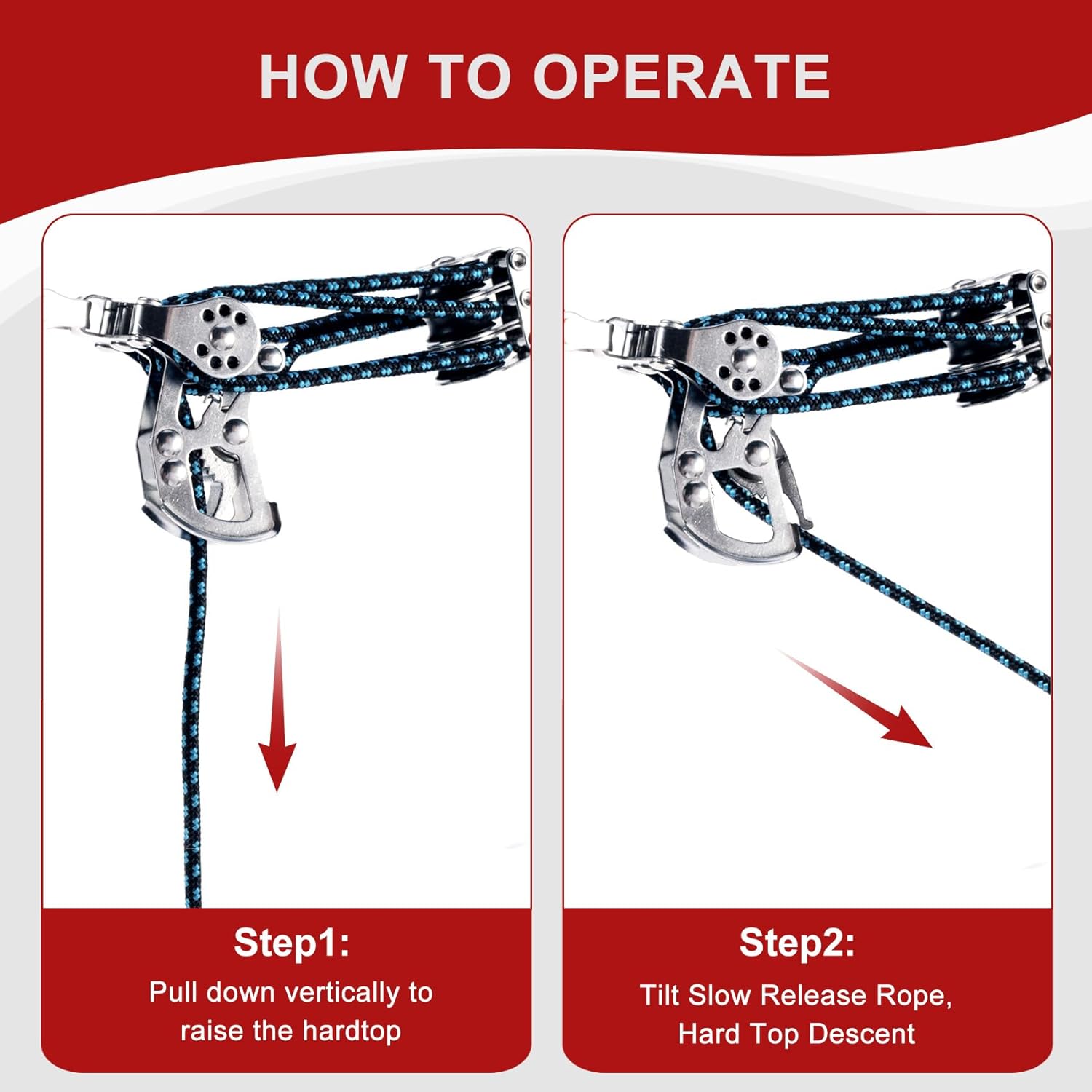 Hardtop Anti-Fall Removal Lift for Jeep Wrangler JL, JK, TJ, and Other Models with Hardtops | Idle Items, Kayak & Attic Hoist | Supports 8-16 ft Ceilings, Comes with 6 T-Knobs, Single-Person Operation