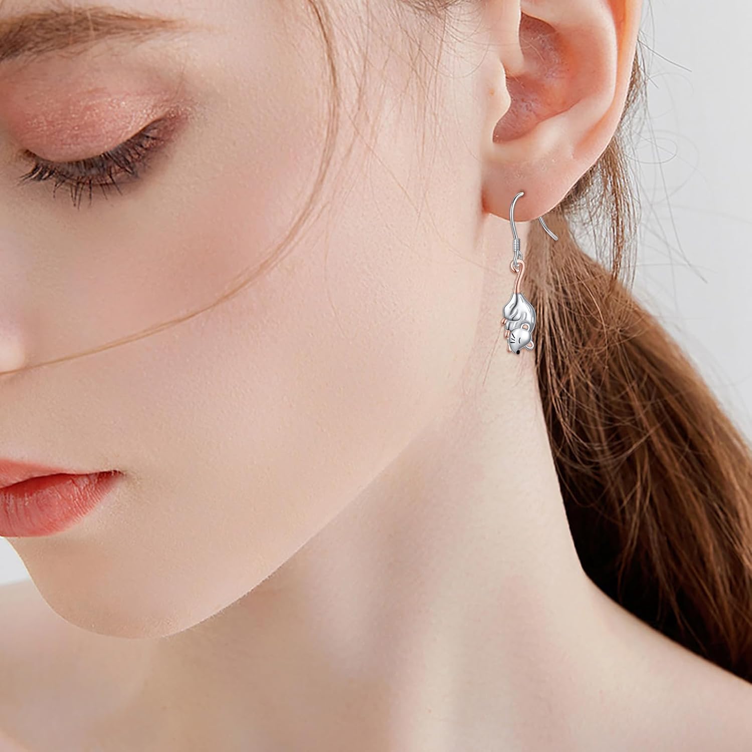 Opossum Dangle Earrings for Women 925 Sterling Silver Animal Dangling Earrings for Christmas Birthday Jewelry Gifts - Image 4