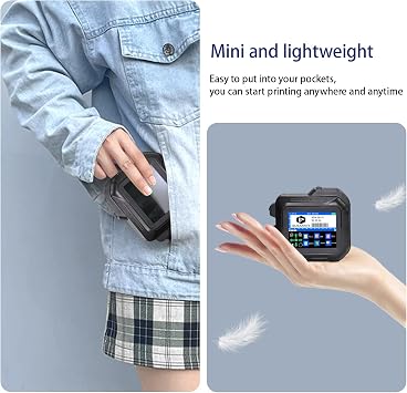 E98 MINI Handheld Inkjet Printer - Large 2.8 Touchscreen & Fully Enclosed Design, 12.7mm Nozzle with Removable Guide Wheel for Text, QR, Barcode on Narrow & Uneven Surfaces