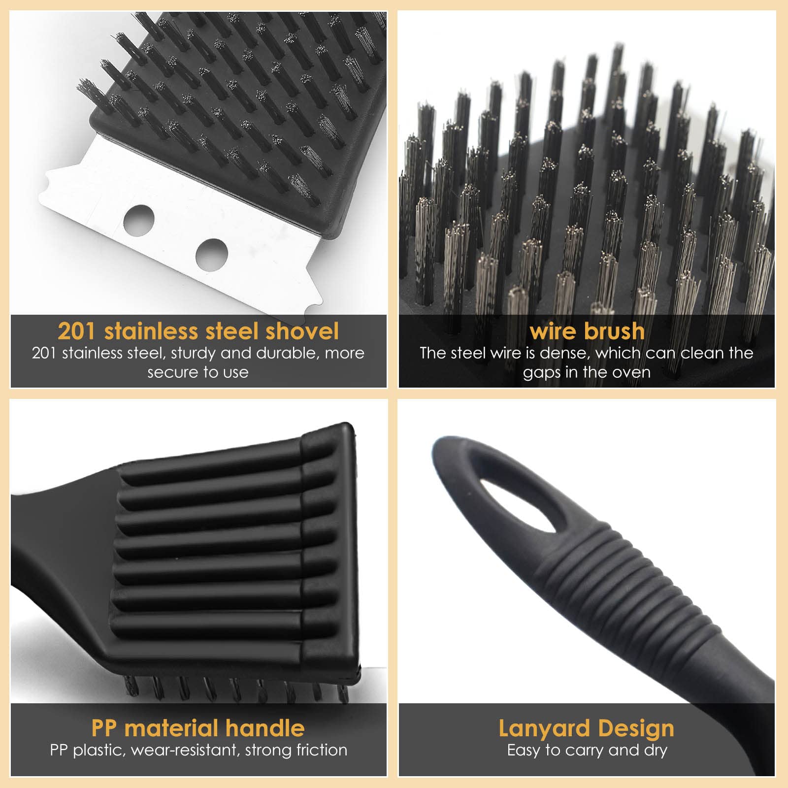 4 Testine Di Ricambio Per Spazzola Griglia - Setole Metalliche, Resistente Al Calore, Per Pulizia Barbecue - Foto 12