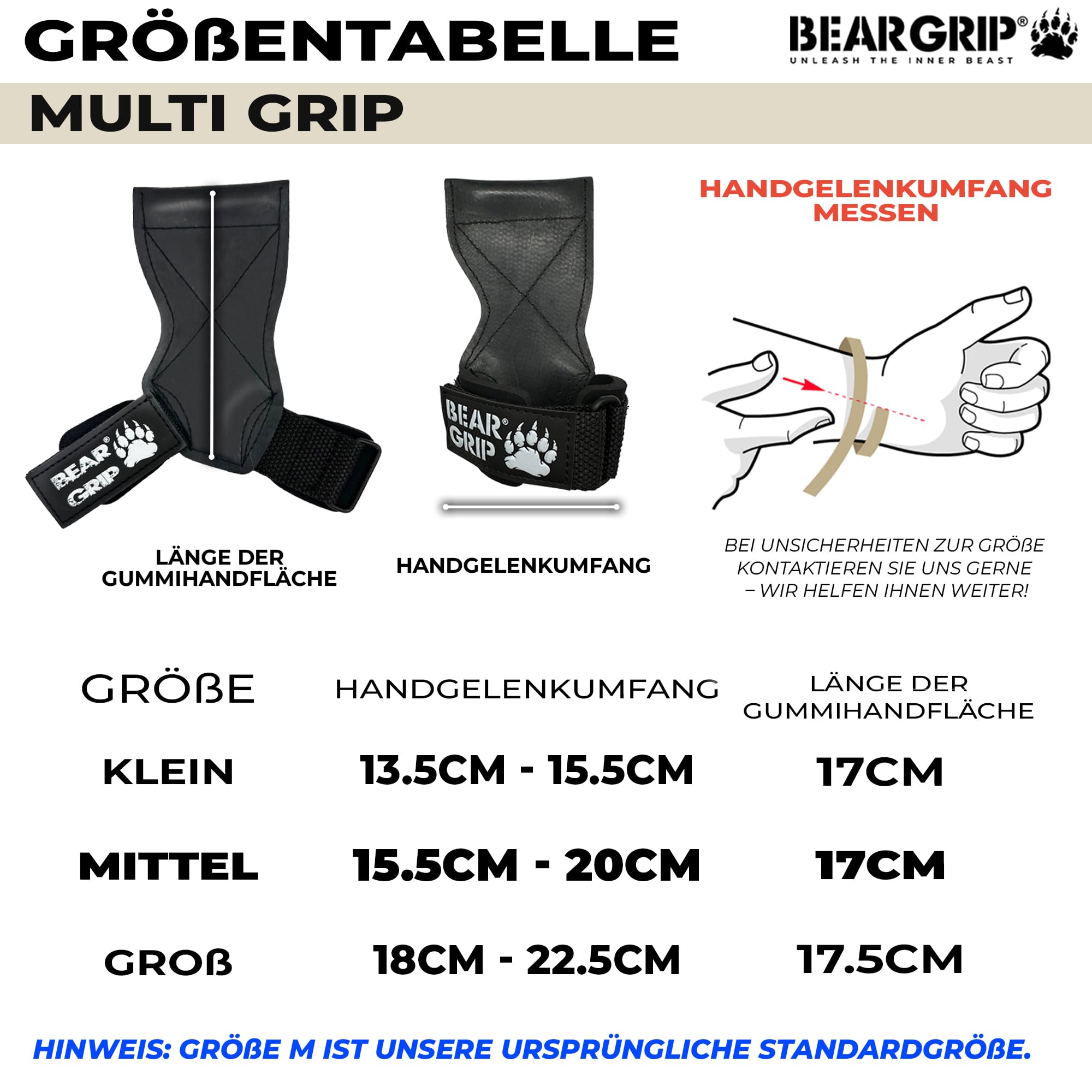 BEAR GRIP Multi-Grip-Riemen/Haken, hochwertige strapazierfähige Gewichthebergurte/Handschuhe.
