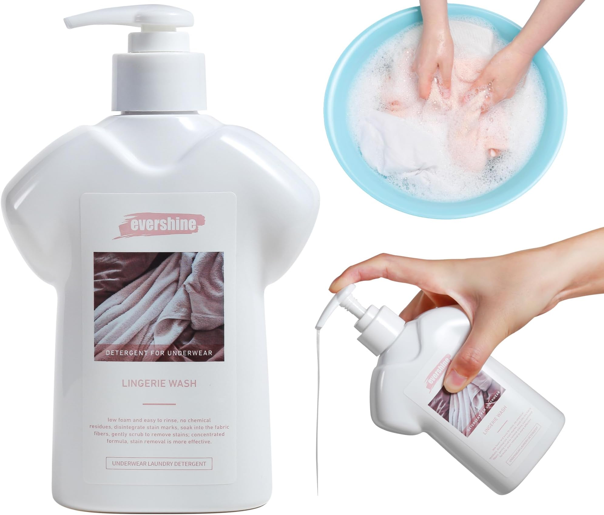 Lingerie Detergent - Double Concentrated, Lady Scented, Delicate Underwear Cleaning Liquid - 10.14 Fl Oz (1 Rose&vanilla)