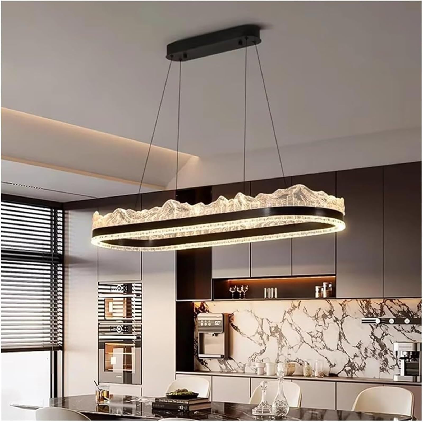 FZQSXAZU Pendant Light Ceiling Shade Crystal Lamp for Decoration Living Room Chandelier Dining Modern Indoor Spaces(Warm Black 100cm)