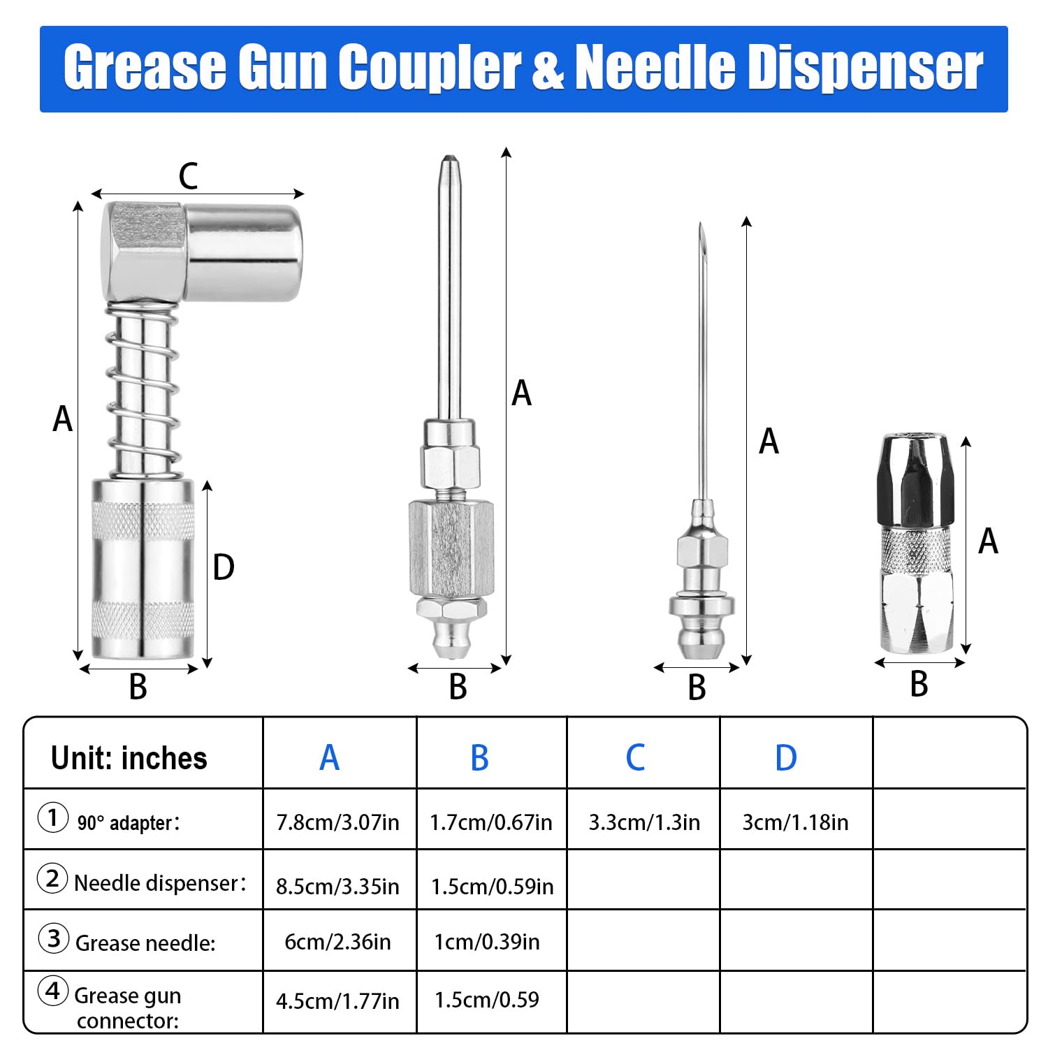 Mini Grease Gun 90 Degree Grease Coupler Adapter Parts Grease Nozzle ...