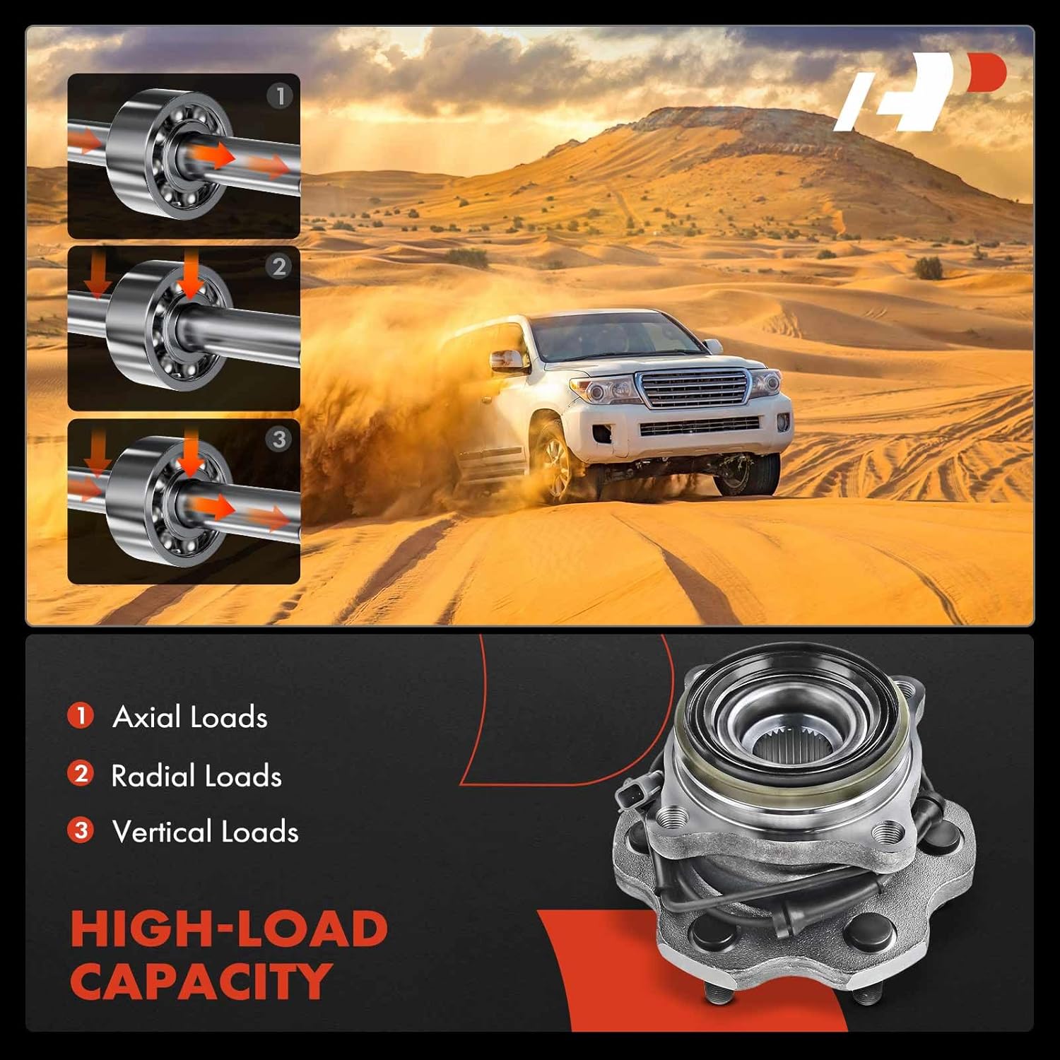 A-Premium Rear Wheel Bearing and Hub Assembly with ABS & 6-Lug Compatible with Nissan Armada 2017-2020 & Infiniti QX80 2014-2022, QX56 2011-2013