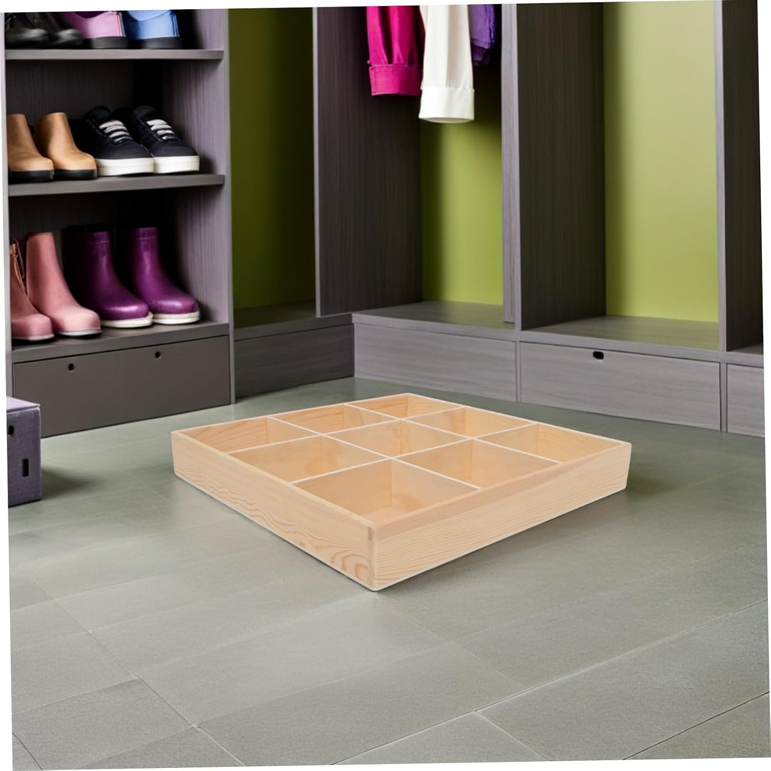 Drawer Organizer Box Individual Compartments for Socks and Underwear 9-grid Wooden with Smooth Finish Efficiently Separate and Organize Clothes for Home Storage