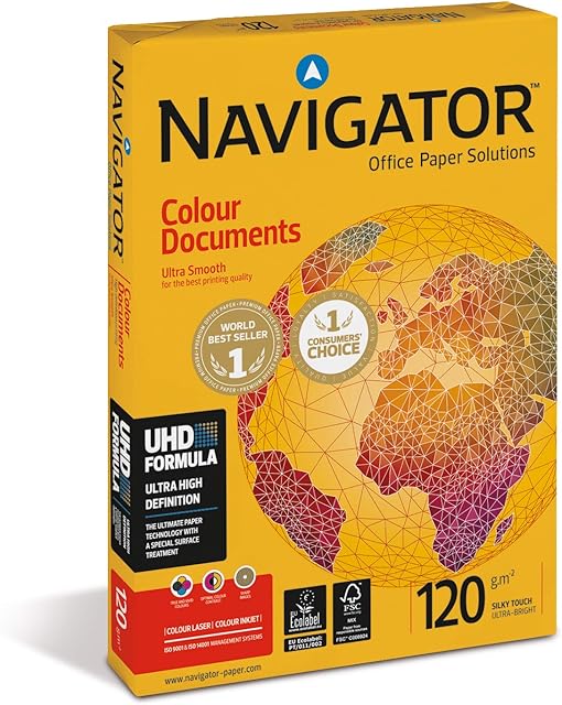 Navigator Colour Documents Paper Ultra Smooth 120gsm 500 Sheets per Ream A3 White - (1 Ream)