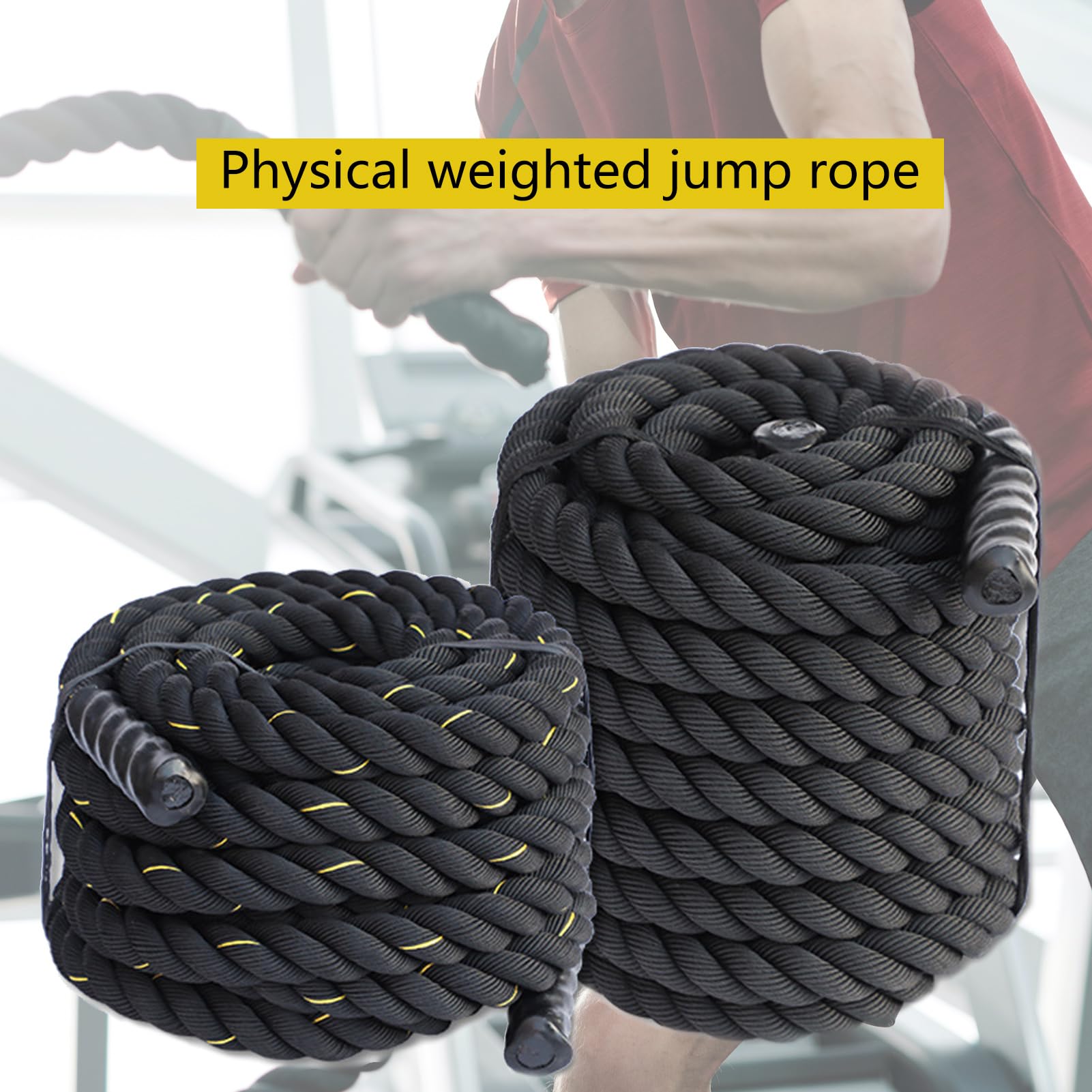 Corde à sauter lestée avec poignée antidérapante pour entraînement musculaire, équipement de fitness