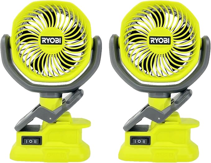 RYOBI 2 Pack of PCF02B 18V Cordless 4 in. Clamp Fan (Tool Only)