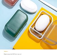 Vista 7 de Contenedor de jabón de viaje, estuche de viaje de jabón, soporte portátil para jabón con tapa, estuche transparente para jabón, jaboneras