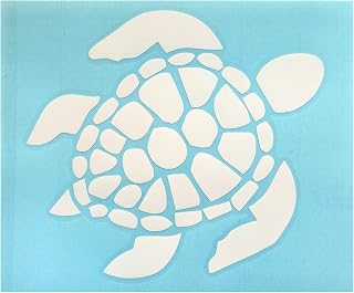 Sea Turtle [Pick Any Color] Vinyl Transfer Sticker Decal for Laptop/Car/Truck/Window/Bumper (3in x 2.7in, White)