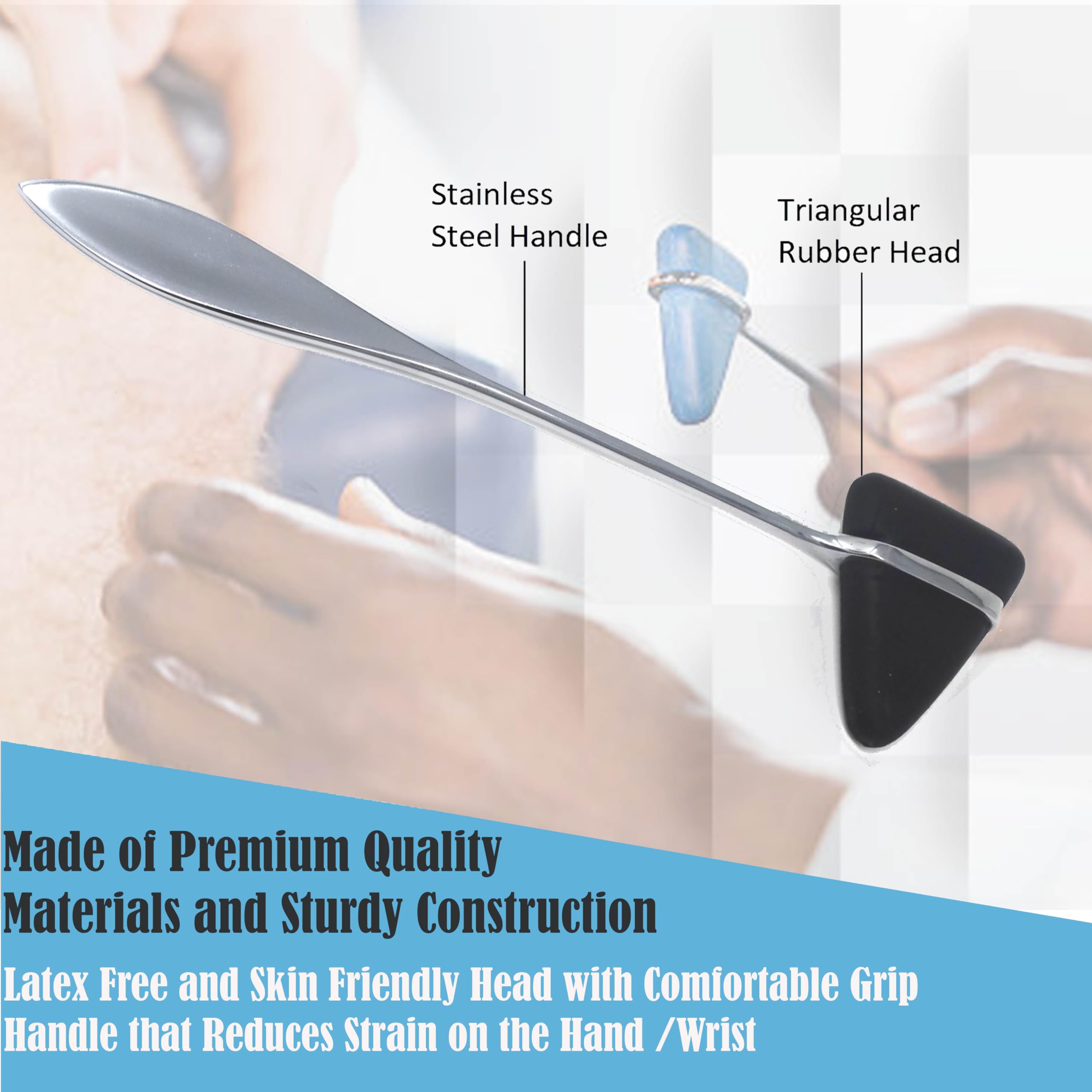 A2Z SCILAB Medical Student Exam Kit - 7-Piece Assessment and Diagnostic Set - Reflex Hammer, C128 and C512 Tuning Forks, Pupil Gauge, Bandage Scissors – Perfect for Medical Students! (Set of 7pc)