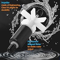 Vista 4 de AquaMiracle Bomba Powerhead para acuario con doble salida de agua y aireación, bomba de agua para tanque de peces de 210 GPH para acuario, bomba