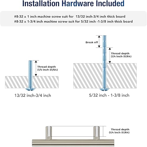 Miniatura 3 de JOY DECOR Paquete de 30 tiradores de gabinete de 5 pulgadas con centro de agujero de 3 pulgadas, manijas de gabinete de cocina de acero inoxidable,