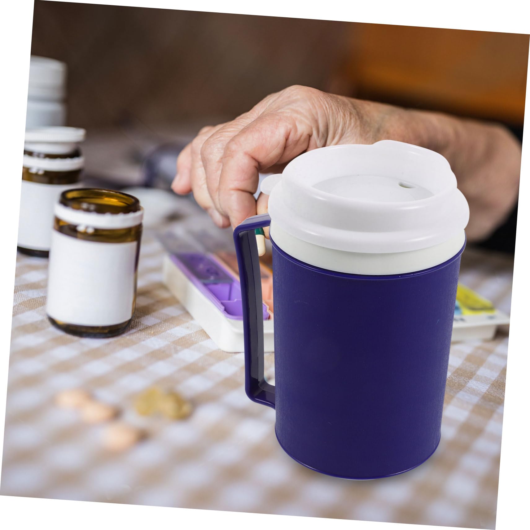 Healeved 3piezas Taza Antigoteo Para Pacientes Postrados y Ancianos Copa De Alimentación Líquida De Diseño Práctico y Seguro Para Cuidado De Personas Discapacidad y Dificultades La