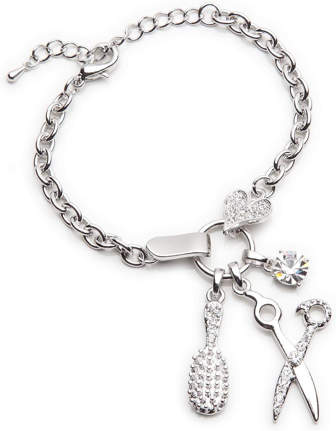 Silver Tone Scissor/Brush Bracelet