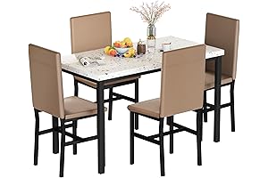 AWQM Juego de Comedor 4 Sillas y Mesa Moderno y Elegante
