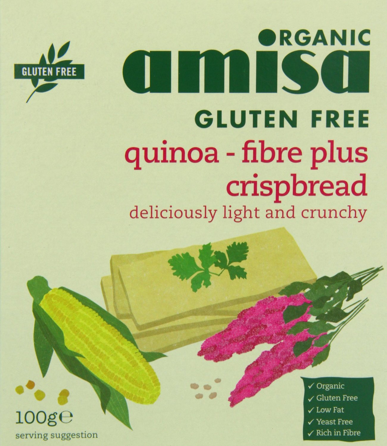 Amisa Quinoa Fibre Plus Crispbread 100g