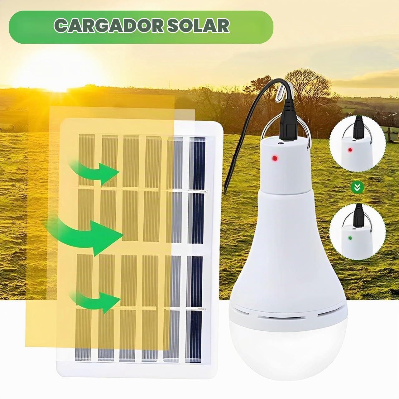 CLAR - Bombilla Recargable USB Con Mando, Luz Sin Electricidad, Sin Cable (Pack 3)