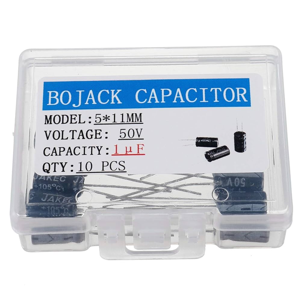 BOJACK 5X11mm 1uF 50V 1MFD 50Voltage ±20% Aluminum
