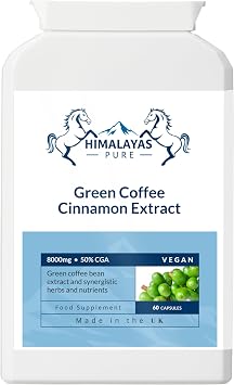 Green Coffee with Cinnamon Extract   Natural Weight Loss Formula | 60 Capsules | Fat Burner, Metabolism Booster, Appetite Suppressant, Antioxidant Support | Green Coffee Bean Extreme
