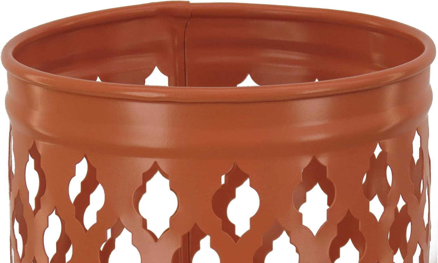 Lantern Candleholder, Pastel Orange, Modern Design and Finish, 12 Inches