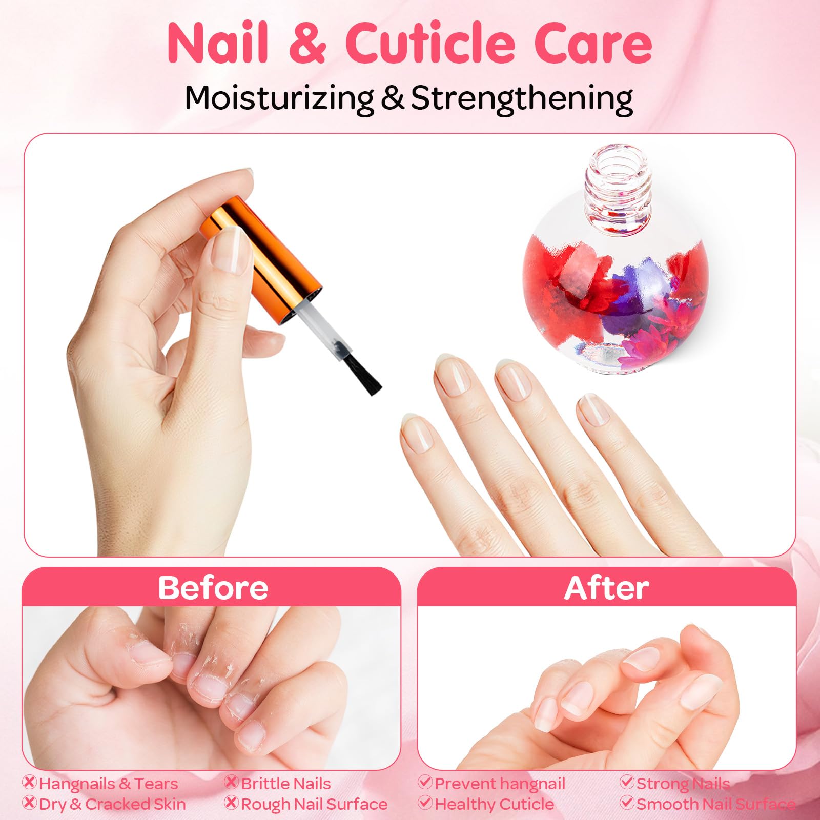 Cuticle Oil, Nail Oil Infused with Real Flowers, 15 ML Hydrates, Moisturizes, Strengthens, Repairs - Image 4