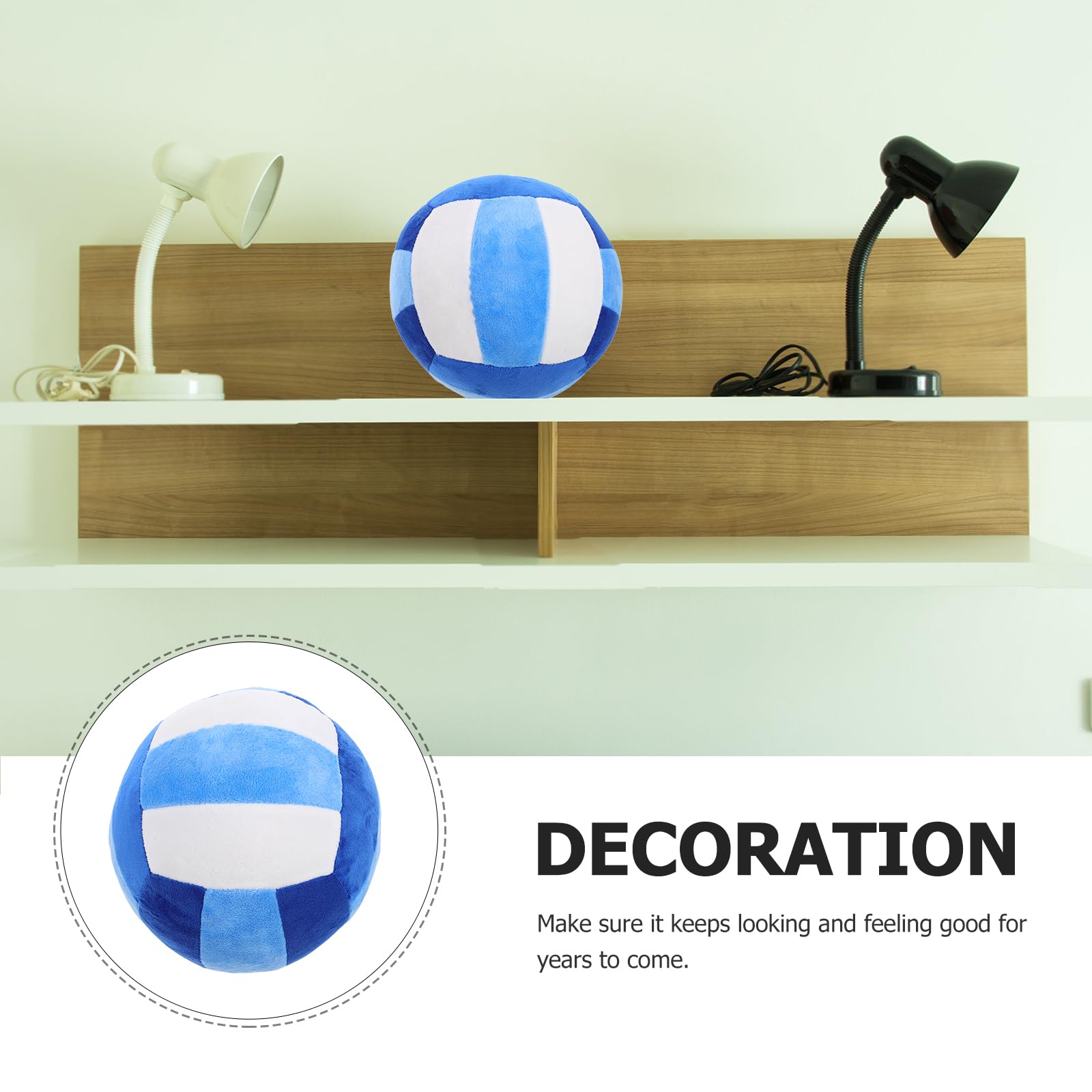 LUOZZY Volleyball Pillow Cartoon Volleyball Shaped Sleeping Travel Pillow Plush Sports Balls Throw Pillow for Home Office Sofa Decoration - Blue & White