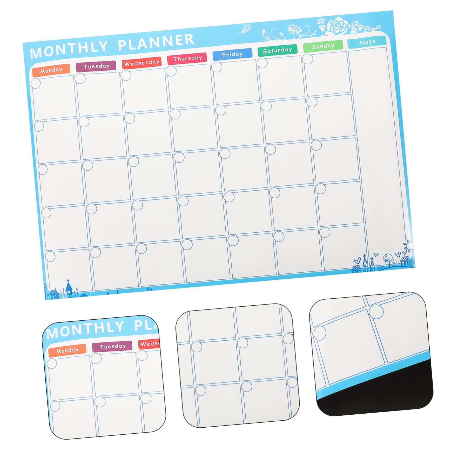 NUOBESTY 5stücke Magnetischer Kühlschrankplaner Mit Abwischbarem Whiteboard Magnetisches Planungsboard Für Monatliche Und Wöchentliche Organisation Für Küche Und Büro Mit Praktischen