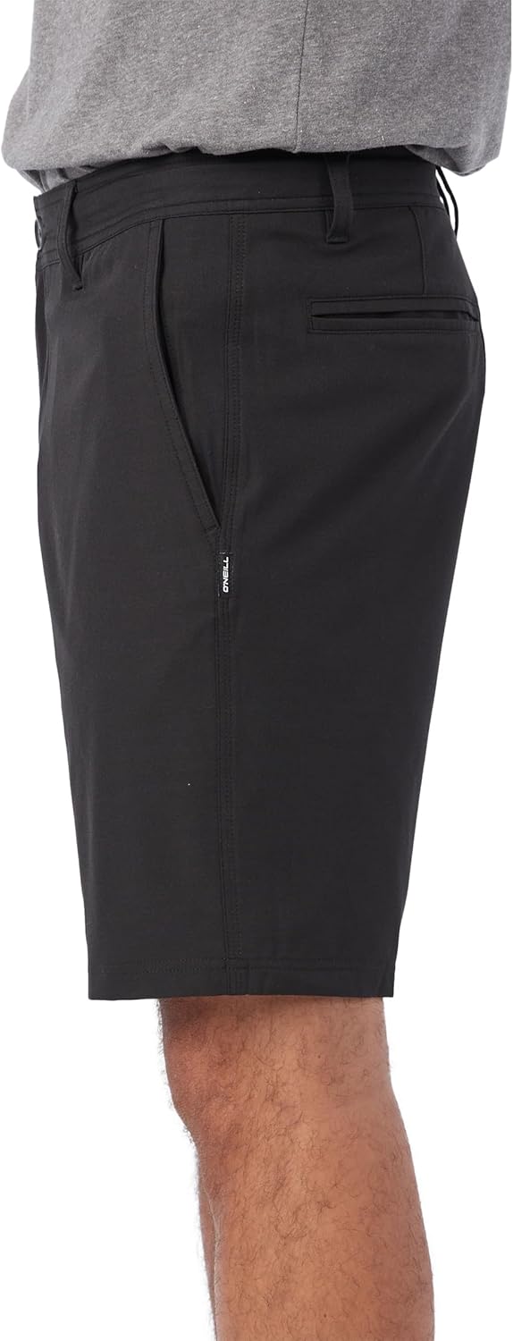 O'NEILL Men's 19 Inch Reserve Light Check Hybrid Shorts - Quick Dry Swim Trunks for Men with Fabric and Pockets