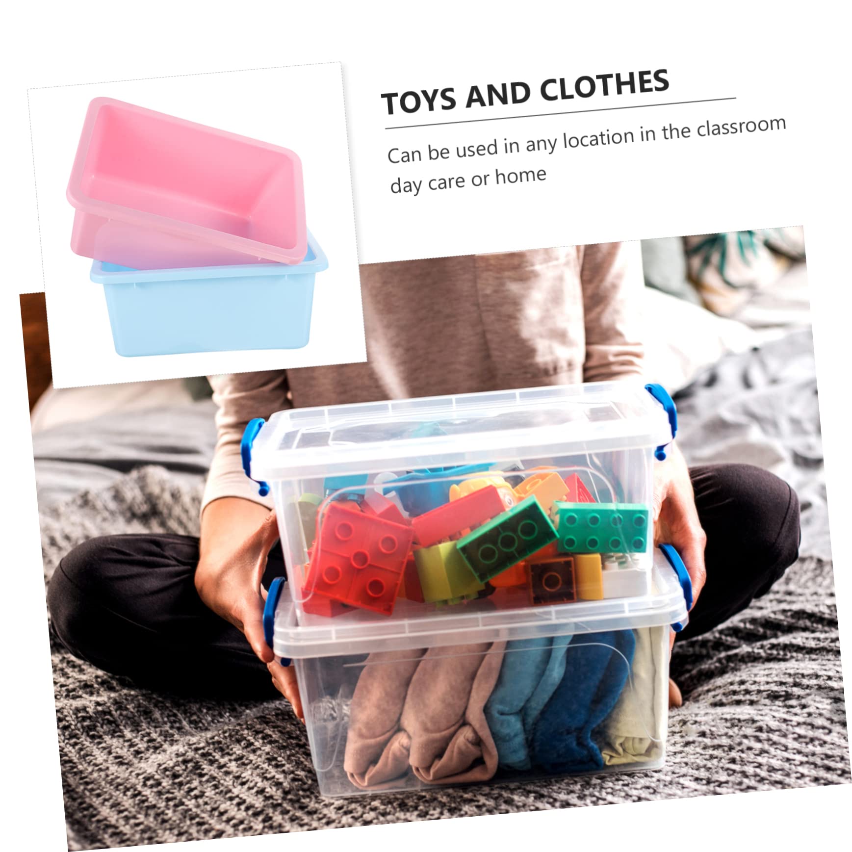 Garneck 2pcs Plastic Storage Boxes for Toys Cube Storage Bins Mini Toy Organizer Organizer Boxes Desktop Small Object